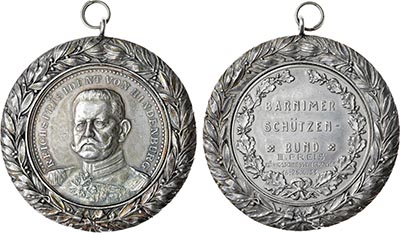 Лот №284,  Германия. Веймарская республика. Пруссия. Медаль 1933 года. Гинденбург. Соревнования по стрельбе на звание «Король стрелков» в Гранзе (18–25-е июня 1933 ). III приз.