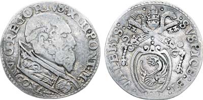 Лот №318,  Италия. Папское государство. Папа Григорий XIII. Тестон 1572-1585 гг.