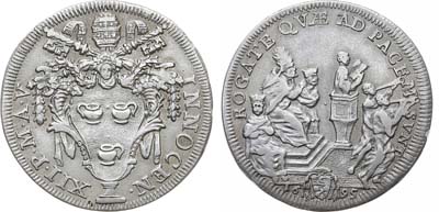 Лот №326,  Италия. Папское государство. Папа Иннокентий XII. Тестон 1695 года.