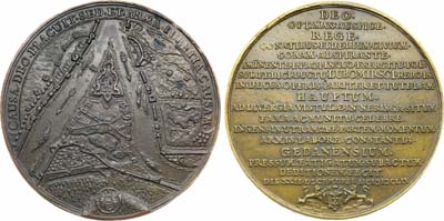 Лот №394,  Польша. Данциг. Король Ян Собески. Медаль 1659 года. В память осады и взятия Гданьска польскими войсками.