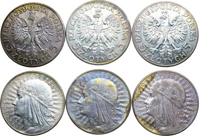 Лот №409,  Польша. Сборный лот из 3 монет по 5 злотых 1932-1934 гг.
