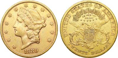 Лот №441,  США. 20 долларов 1880 года.