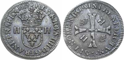 Лот №453,  Франция. Королевство. Король Генрих IV. Дузен (1/12 экю) 1607 года.