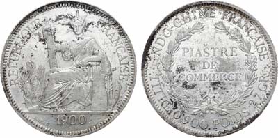 Лот №511,  Французский Индокитай. Колония. 1 пиастр 1900 года.
