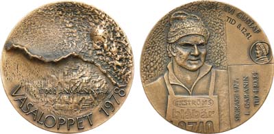 Лот №533,  Швеция. Королевство. Медаль 1978 года. Лыжная гонка Васалоппет.