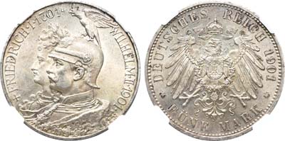 Лот №28,  Германская империя. 5 марок 1901 года.