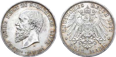 Лот №31,  Германская империя. Шомбург-Липпе. 3 марки 1911 года.