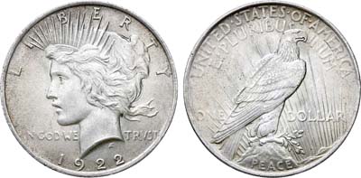 Лот №35,  США. 1 доллар 1922 года.