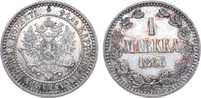 Лот №618, 1 марка 1866 года. S.