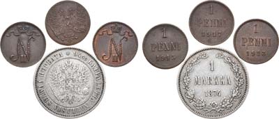 Лот №1019, Сборный лот 1917 года.  из 4 монет.