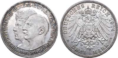 Лот №151,  Германская Империя. Герцогство Ангальт. 3 марки 1914 года. 