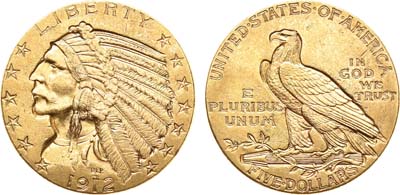 Лот №157,  США. 5 долларов 1912 года.