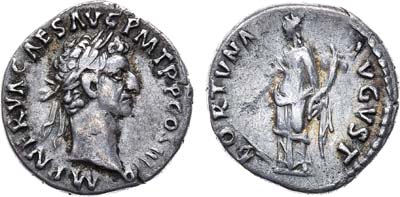 Лот №69,  Римская Империя. Император Нерва. Денарий.  96-98 г..