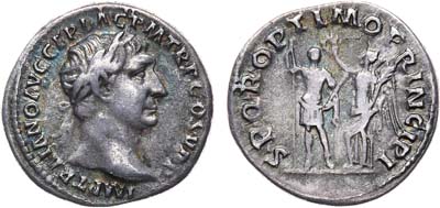 Лот №71,  Римская Империя. Император Траян. Денарий. 98-117 г..