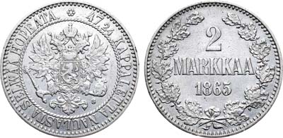 Лот №772, 2 марки 1865 года. S.