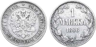 Лот №776, 1 марка 1866 года. S.