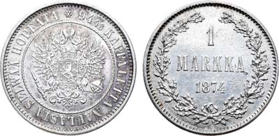 Лот №797, 1 марка 1874 года. S.