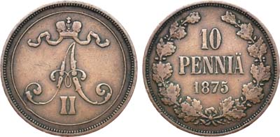 Лот №805, 10 пенни 1875 года.