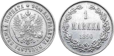 Лот №848, 1 марка 1890 года. L.