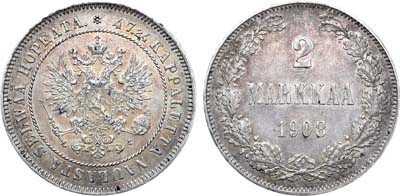 Лот №942, 2 марки 1908 года. L.