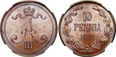 Лот №127, 10 пенни 1889 года.