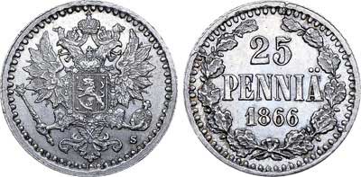 Лот №660, 25 пенни 1866 года. S.