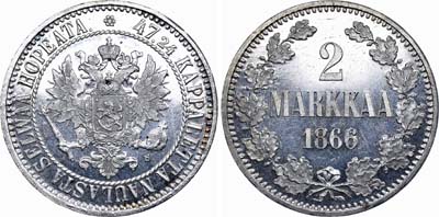 Лот №674, 2 марки 1866 года. S.