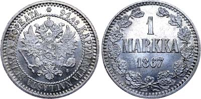 Лот №600, 1 марка 1867 года. S.
