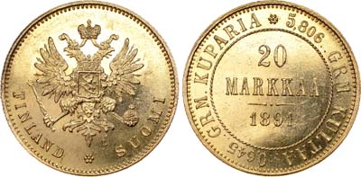 Лот №668, 20 марок 1891 года. L.