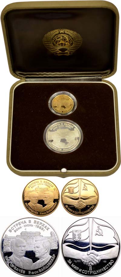 Лот №777, Лот из двух медалей 1989 года. В память встречи М.С.Горбачева и Р. фон Вайцзеккера.