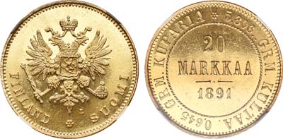 Лот №171, 20 марок 1891 года. L.
