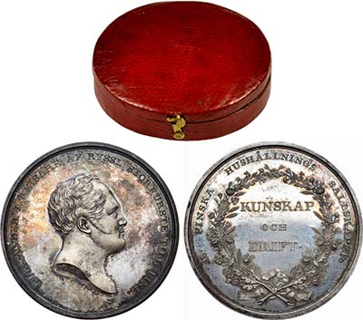 Лот №624, Медаль 1824 года. Императорского финского сельскохозяйственного общества.
