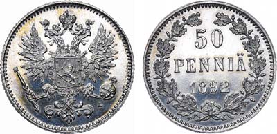 Лот №782, 50 пенни 1892 года. L.