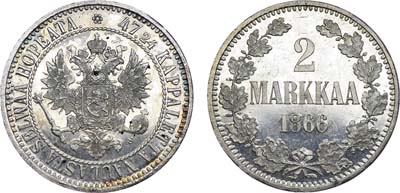 Лот №109, 2 марки 1866 года. S.
