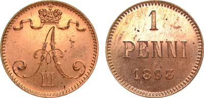 Лот №174, 1 пенни 1893 года.