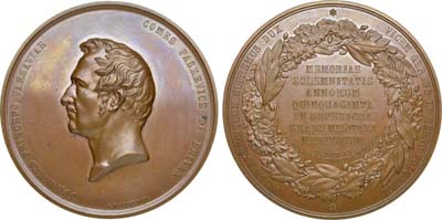 Лот №615, Медаль 1850 года. В честь генерал-фельдмаршала светлейшего князя Варшавского, графа И.Ф. Паскевича-Эриванского.
