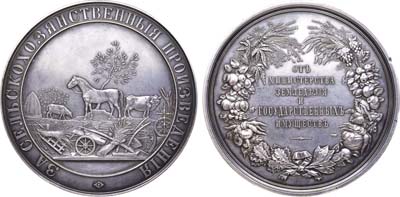 Лот №654, Медаль 1869 года. Министерства государственных имуществ для экспонентов губернских выставок сельских произведений.