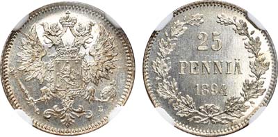 Лот №117, 25 пенни 1894 года. L.