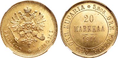 Лот №148, 20 марок 1911 года. L.