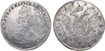 Лот №321, 1 рубль 1782 года. СПБ-ИЗ.