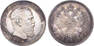 Лот №537, 1 рубль 1887 года. АГ-(АГ).