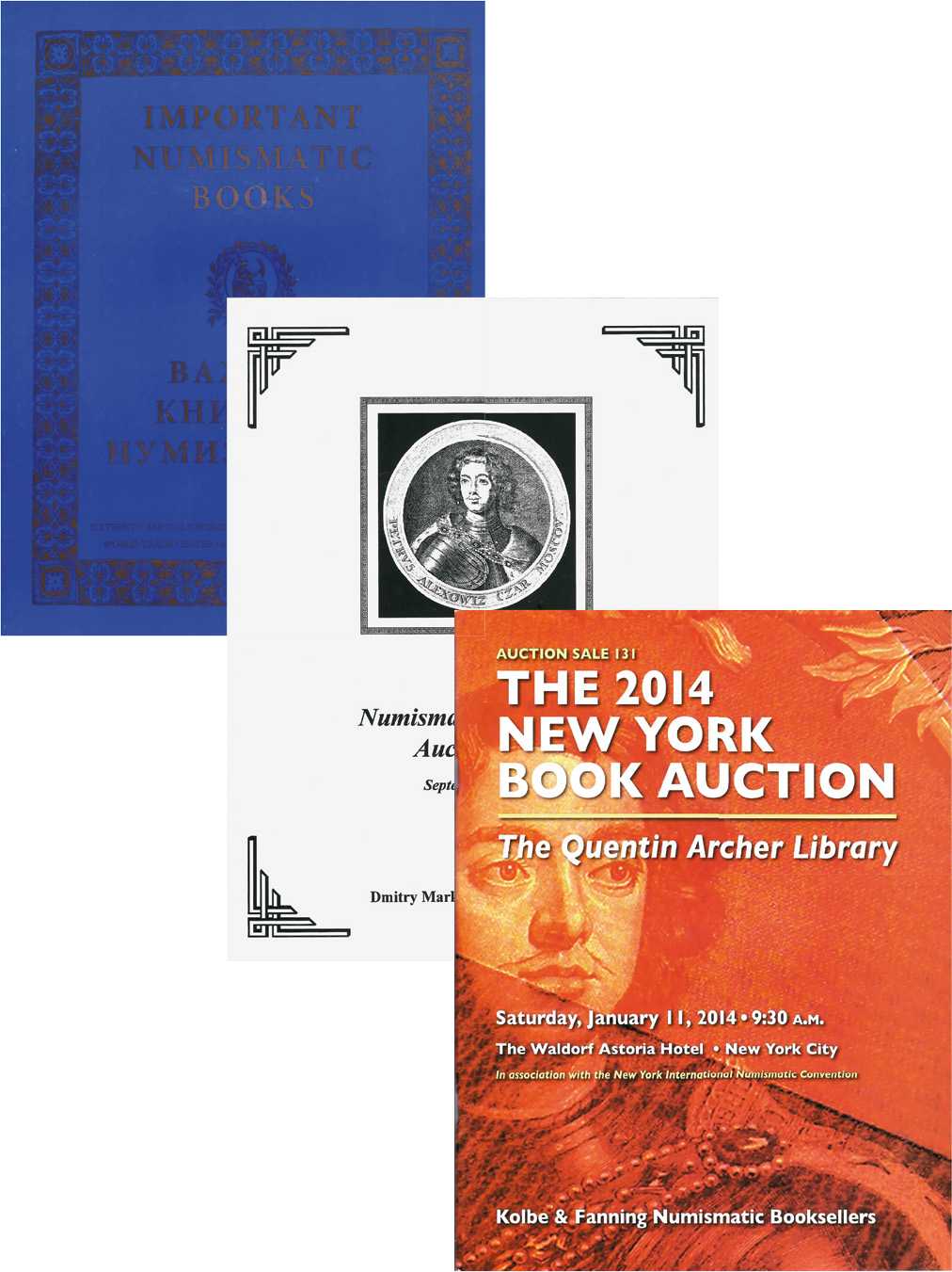 Лот №664, Лот из трех аукционных каталогов распродаж важных библиотек по русской нумизматике Нью-Йорк, 1992-2018 года.