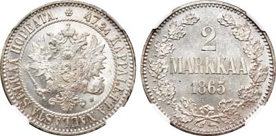 Лот №76, 2 марки 1865 года. S.