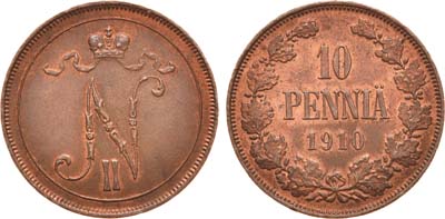 Лот №1000, 10 пенни 1910 года.