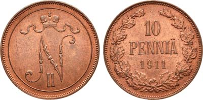 Лот №1006, 10 пенни 1911 года.
