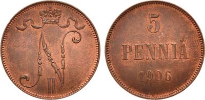 Лот №983, 5 пенни 1906 года.