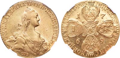 Лот №29, 10 рублей 1769 года. СПБ-ТI.