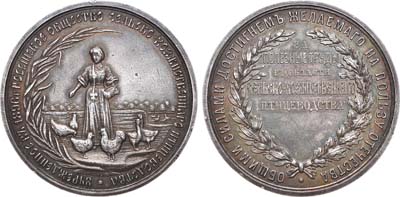 Лот №772, Медаль 1896 года. Российского общества сельскохозяйственного птицеводства.