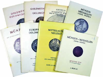 Лот №903, Лот из восьми каталогов швейцарских аукционов с русскими монетами Прага, 2002-2007 гг. года. Muenzen und Medaillen AG. Базель, 15-16 декабря 1959г. Аукцион XX. Потрясающая коллекция монет периода Петра I, а так же золотых монет. 