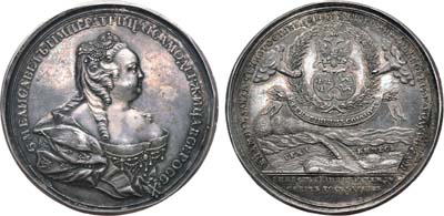 Лот №136, Медаль 1743 года. В память заключения мира со Швецией.